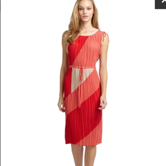 BCBGMaxazria color-block pleated midi dress medium - Picture 1 of 16